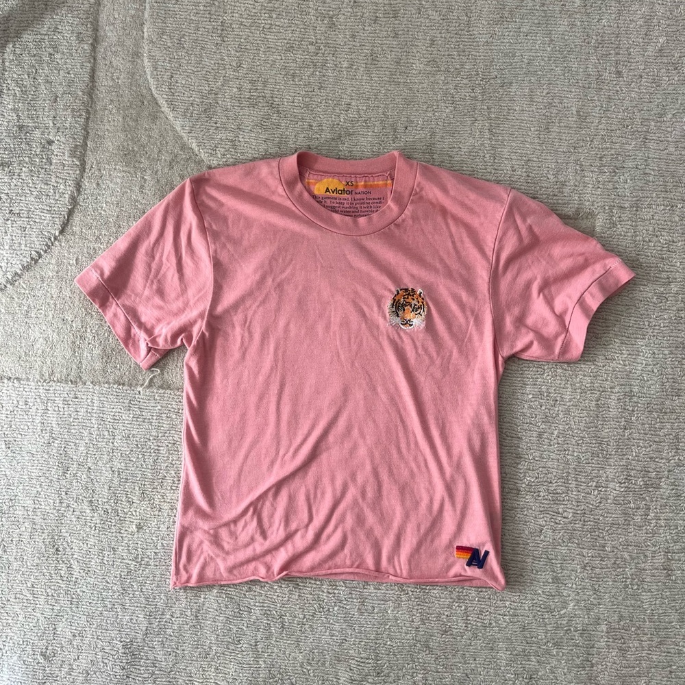 Rare Aviator Nation Light Pink Tiger Tee